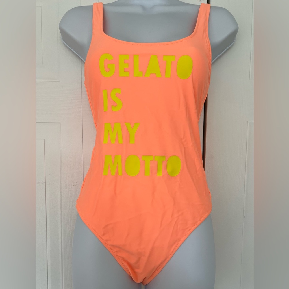 AERIE Women’s one piece cheeky bathing suit. Orange in size Small.